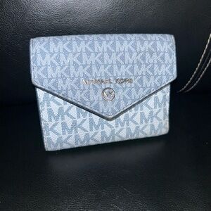 Michael Kors Light Blue Monogram Wallet